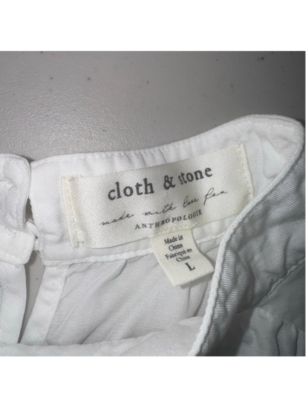 Cloth & Stone Anthropologie White Mockneck Keyhole Top Sleeveless Blouse Size L - Picture 3 of 8